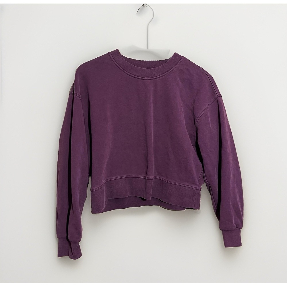 Lululemon Perfectly Oversized Cropped Crew Neck French Terry Women's Sz 6 Purple